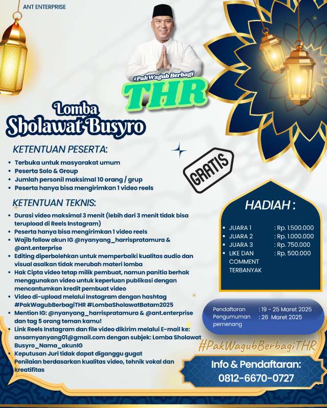 Hore! Wagub Kepri Berbagi THR: Lomba Shalawat Busyro