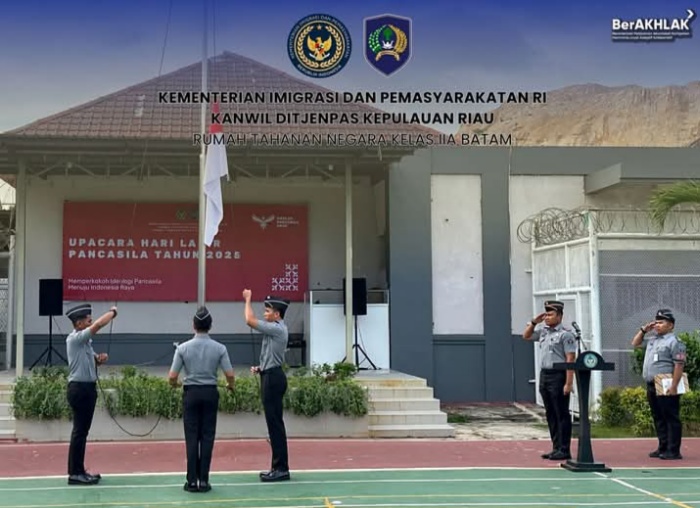 Rutan Batam Gelar Upacara Bendera Peringati Hari Lahir Pancasila “Perkokoh Ideologi Pancasila Menuju Indonesia Raya”