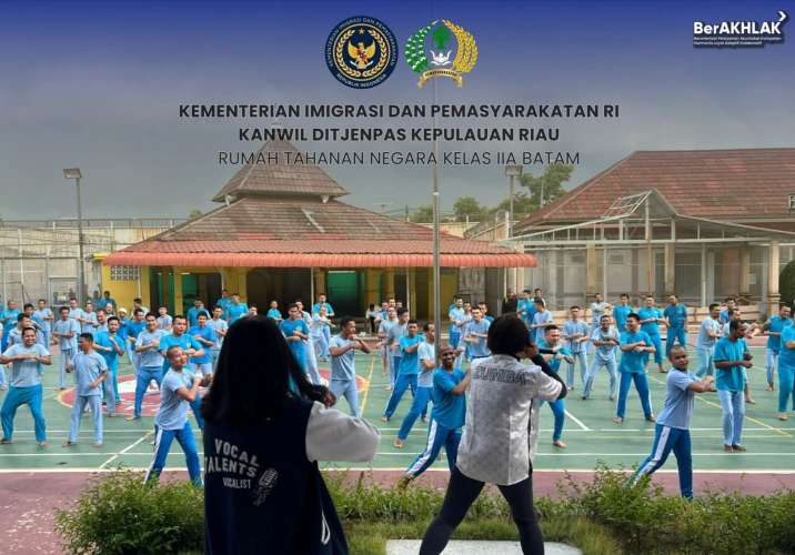 Jaga Kebugaran dan Kesehatan, Rutan Batam Gelar Olahraga Bersama Petugas dan Warga Binaan